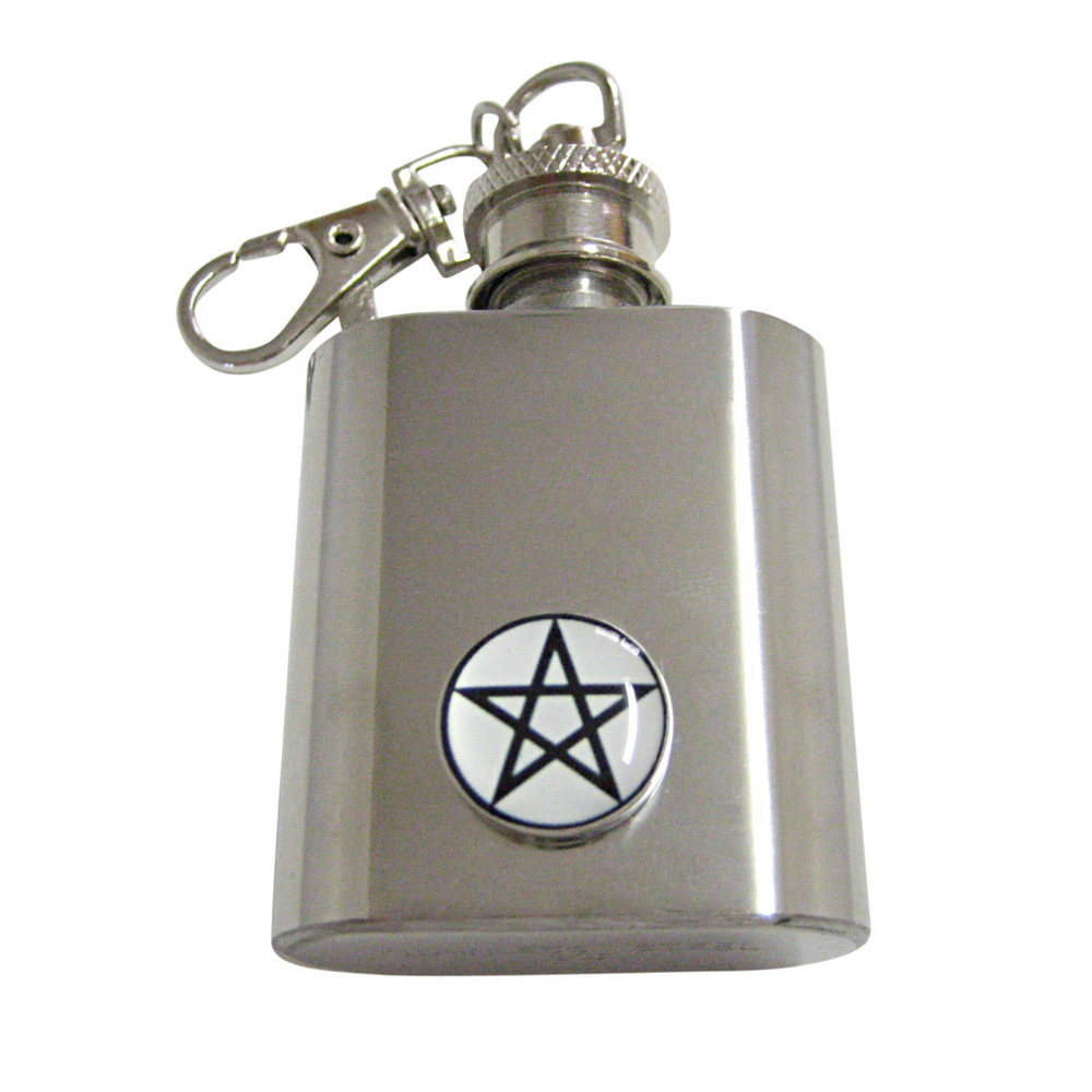 Pentagram Star Design 1oz Keychain Flask